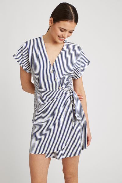 Robe courte rayée