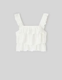 Top broderie anglaise à volant