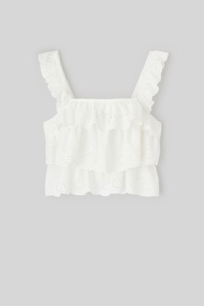 Top broderie anglaise à volant