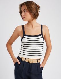 Débardeur tricot rayé