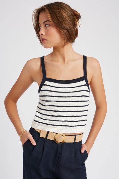 Débardeur tricot rayé