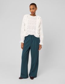 Pantalon tailleur en polyester recycl&eacute;