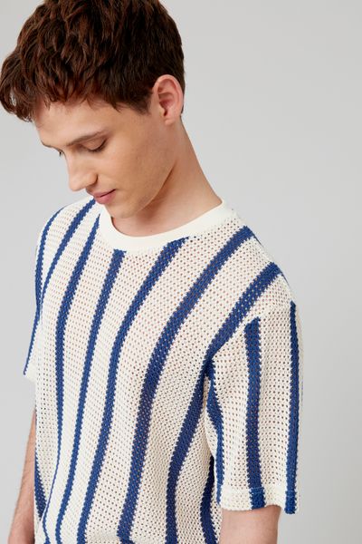 T-shirt tricot à rayures