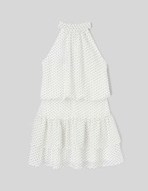 Robe courte imprim&eacute;e pois