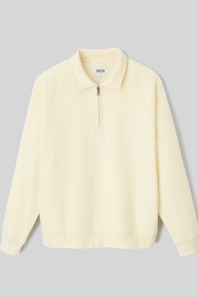 Sweat col polo zippé