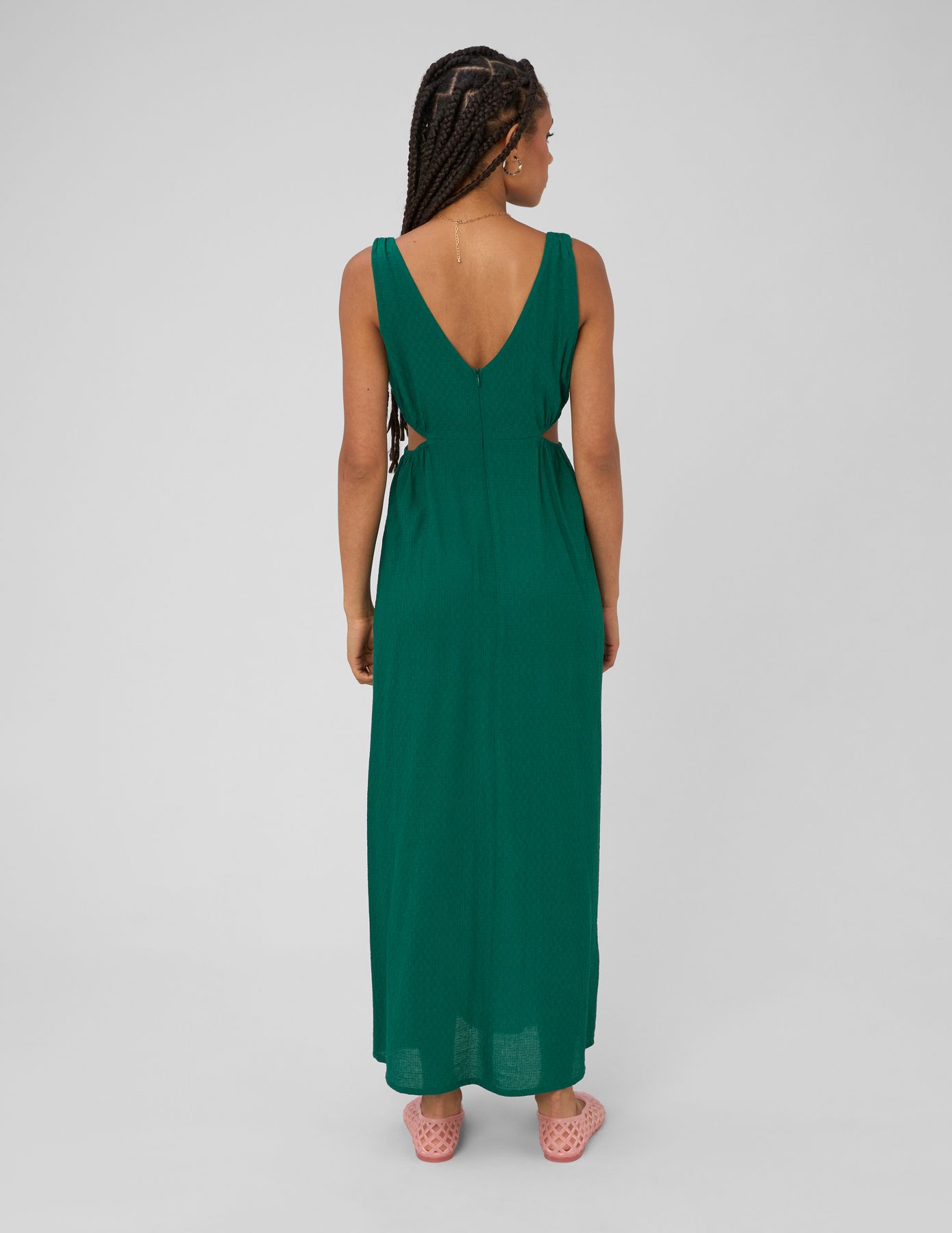 Robe longue col V