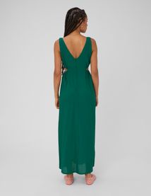 Robe longue col V