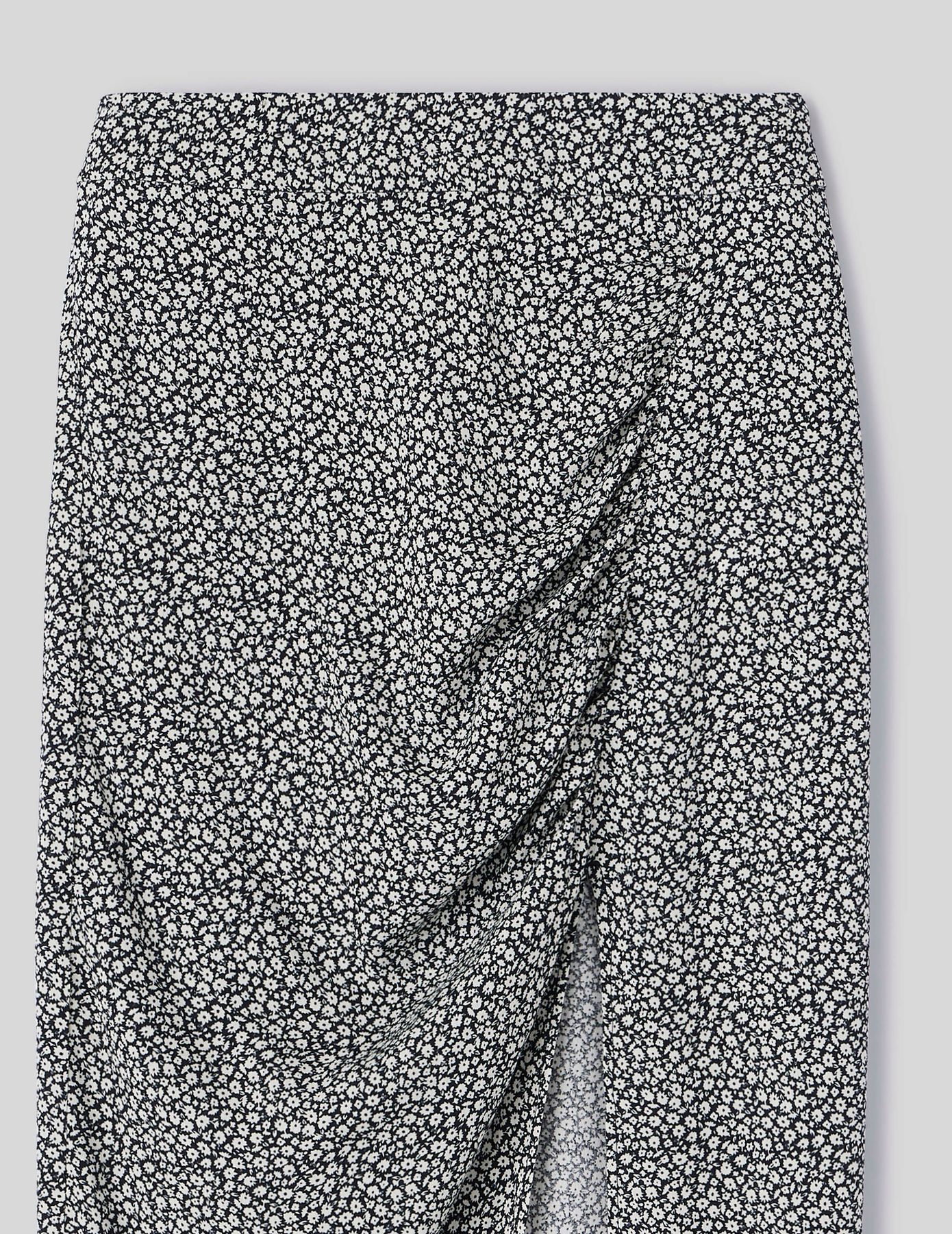 Jupe longue imprim&eacute;e &agrave; fronces