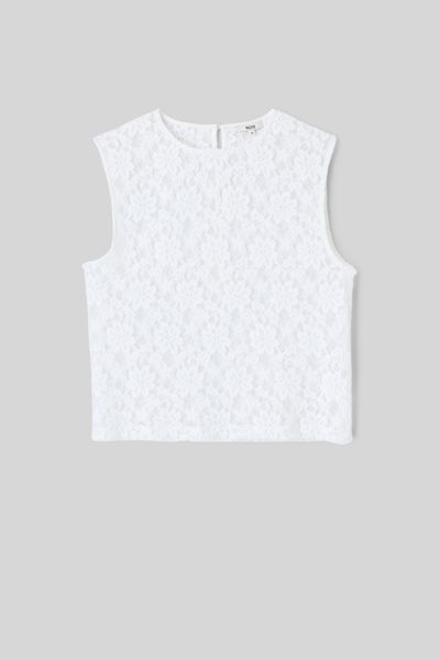 Top sans manche en dentelle