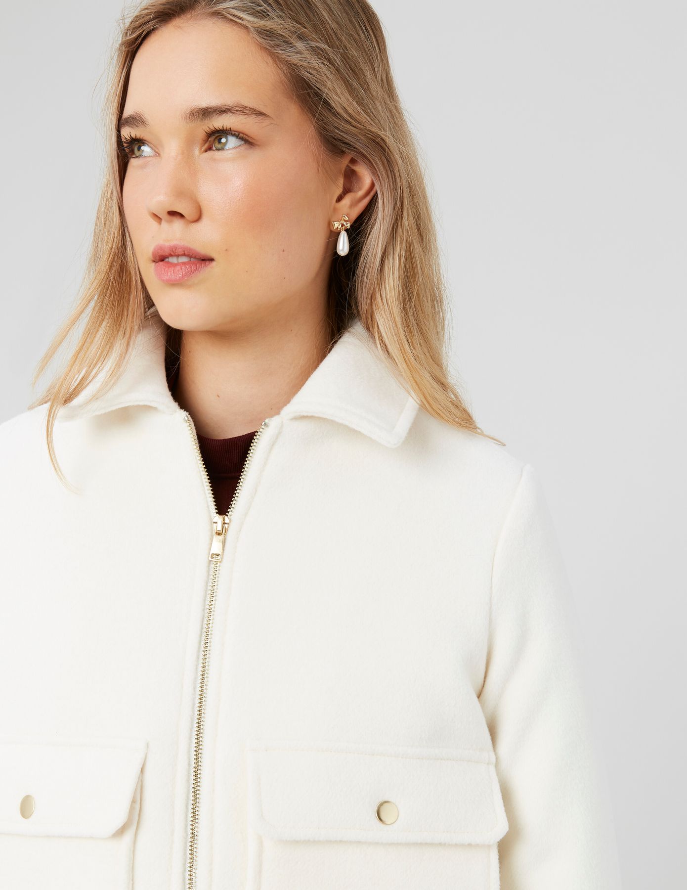 Veste boxy en laine