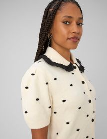 Gilet jacquard pois