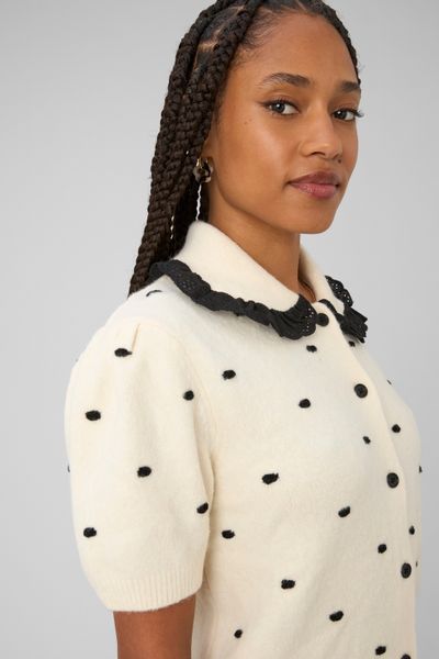 Gilet jacquard pois