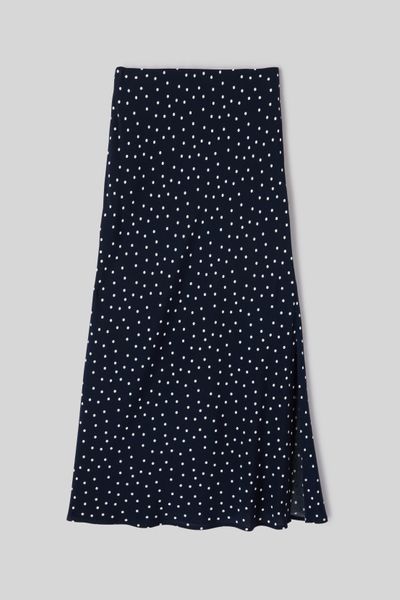 Jupe longue &agrave; pois