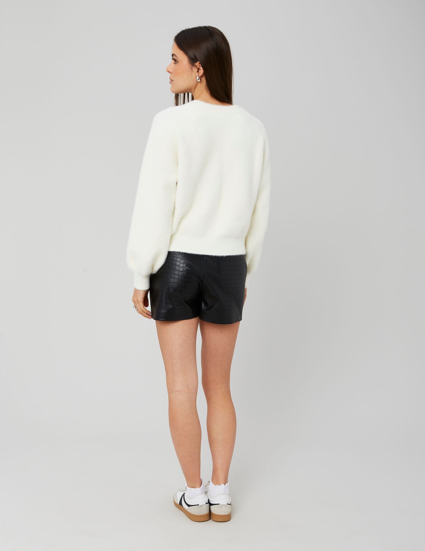 Short en tissu enduit