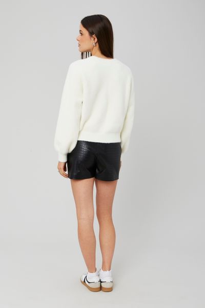 Short en tissu enduit