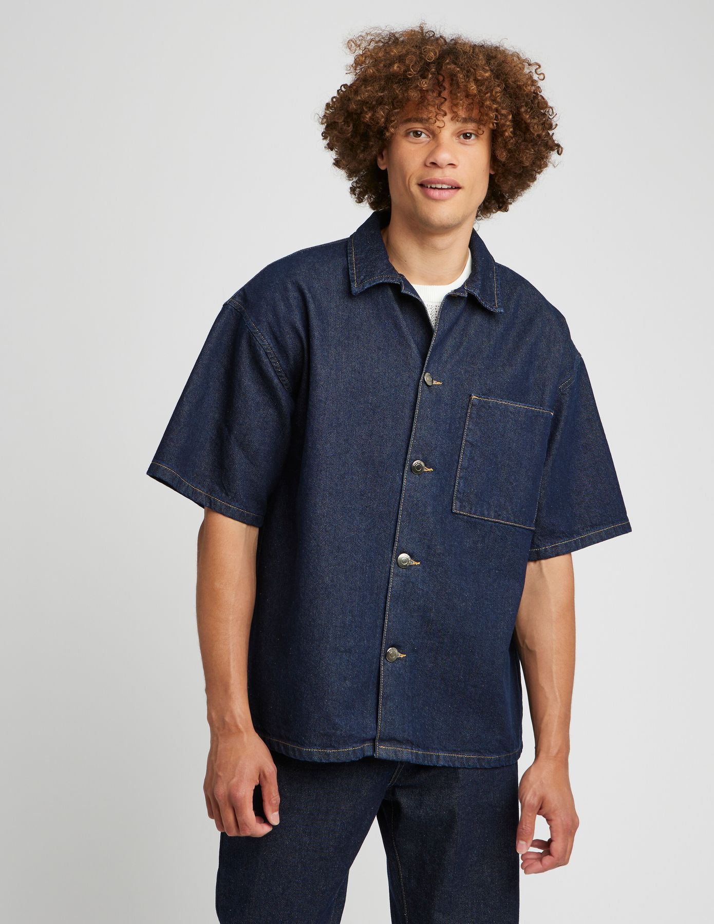Chemise manches courtes en jean