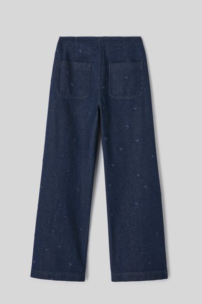 Jean wide leg brod&eacute;