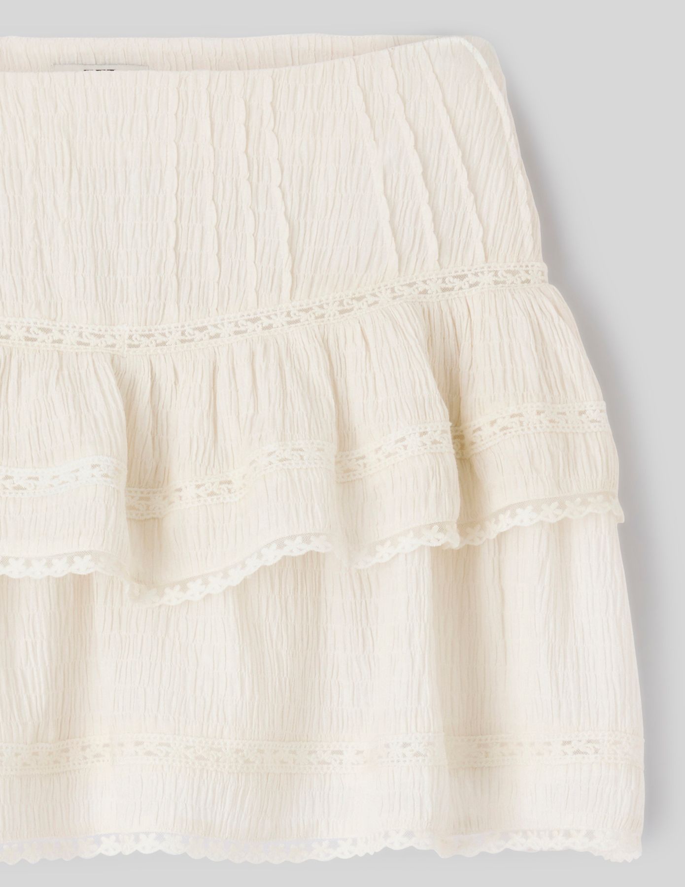 Jupe courte &agrave; volants