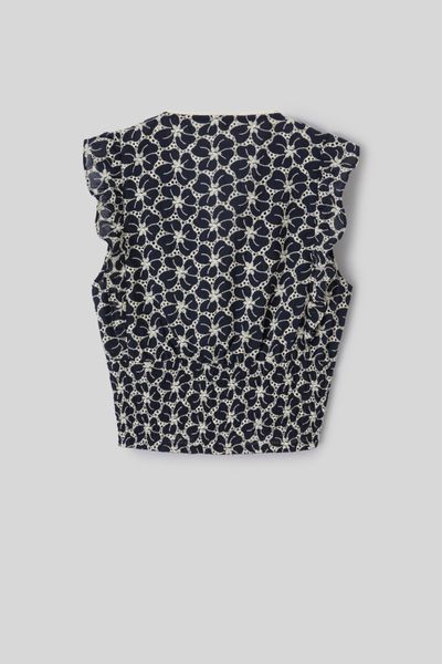 Top &agrave; volants en broderie anglaise