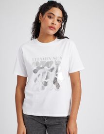 T-shirt imprim&eacute; argent&eacute;