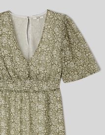 Robe longue imprimée en polyester recyclé