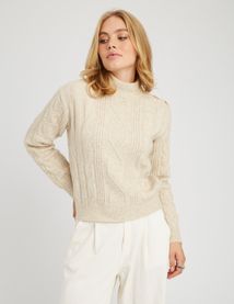 Pull col montant torsadé