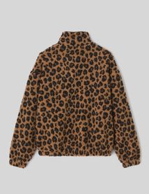 Sweat sherpa imprimé léopard