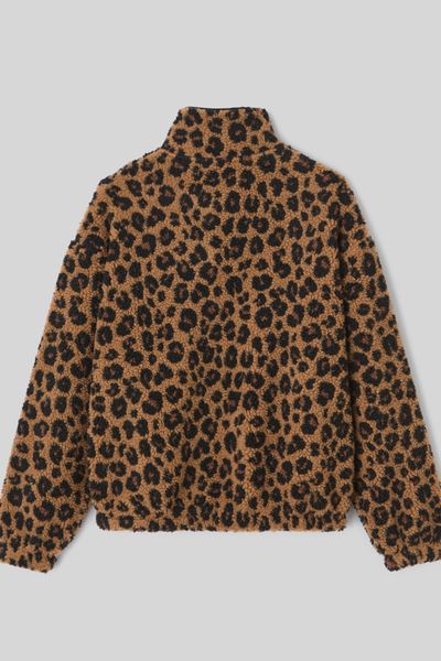 Sweat sherpa imprimé léopard