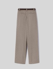 Pantalon tailleur à carreaux en polyester recyclé