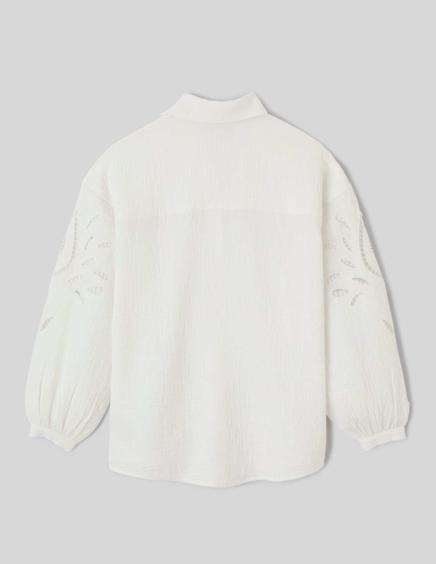 Chemise brod&eacute;e en gaze de coton