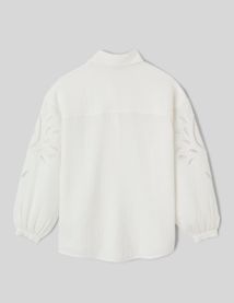 Chemise brod&eacute;e en gaze de coton