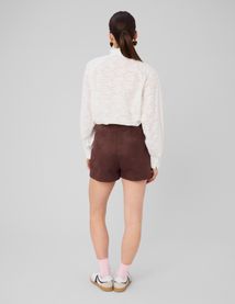 Jupe short su&eacute;dine