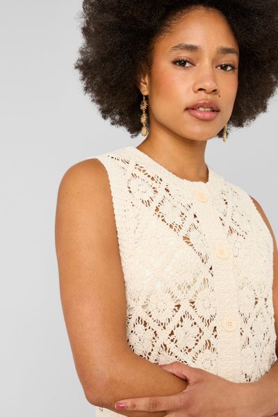 Cardigan sans manches en crochet