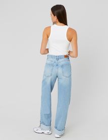 Jean baggy à revers