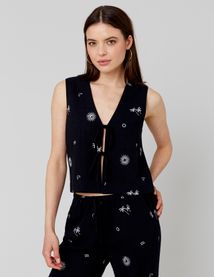 Gilet garçon de café brodé