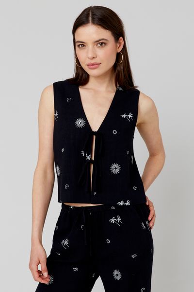 Gilet garçon de café brodé