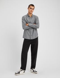 Chemise droite flanelle unie