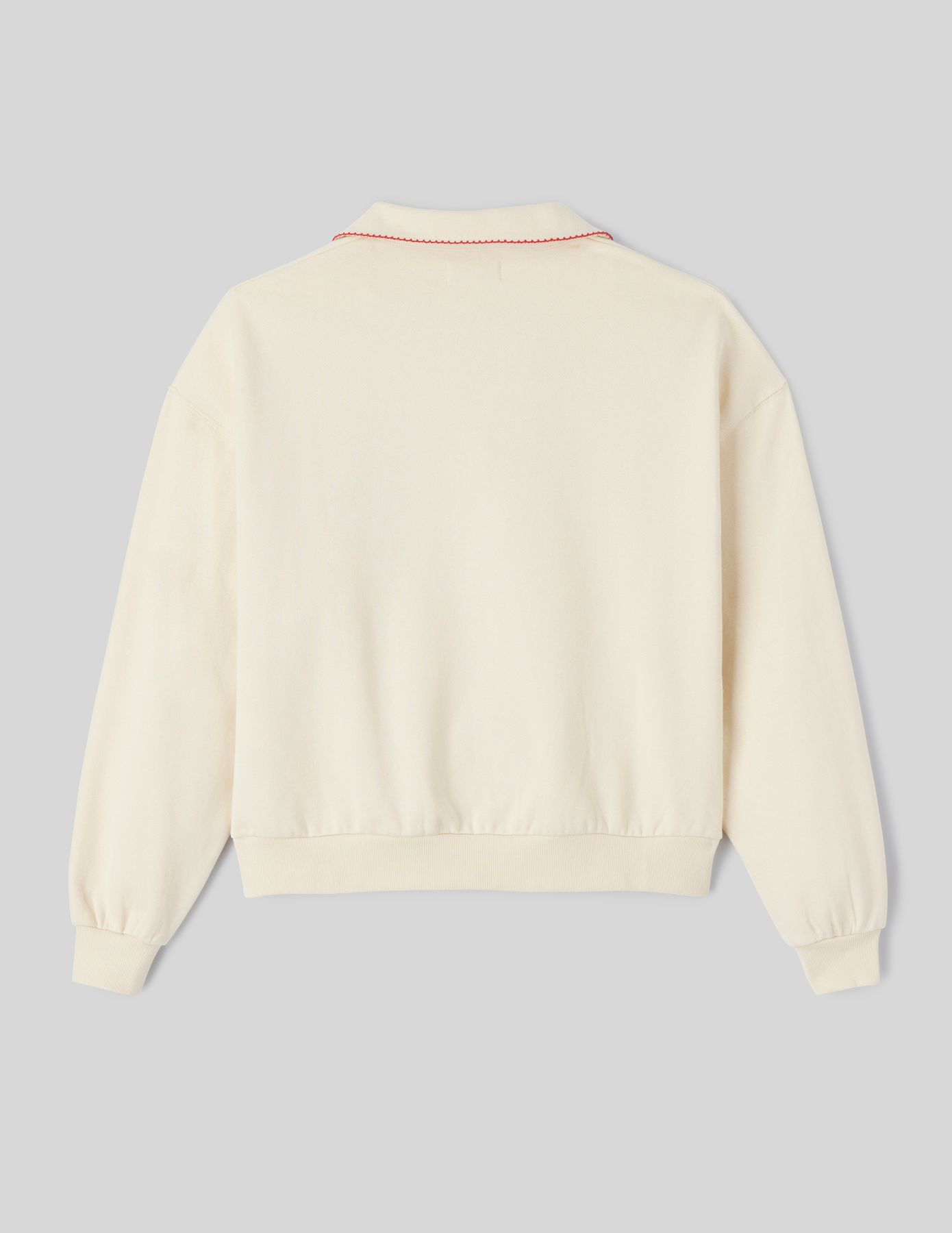 Sweat col polo brod&eacute;