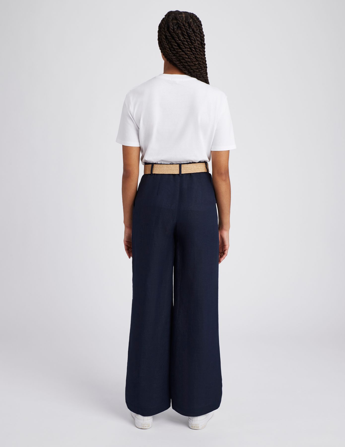Pantalon lin avec ceinture