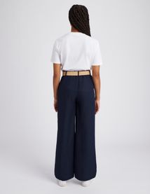 Pantalon lin avec ceinture