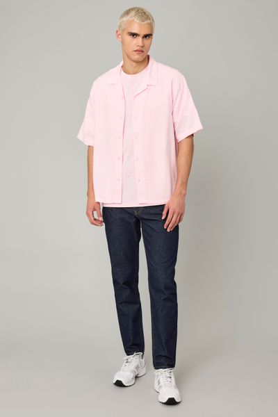 Chemise manches courtes rose