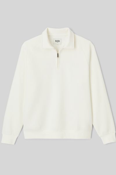 Sweat col polo zippé