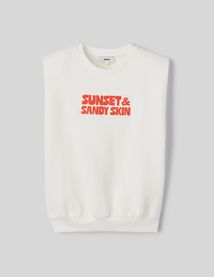 Sweat sans manches imprimé velours