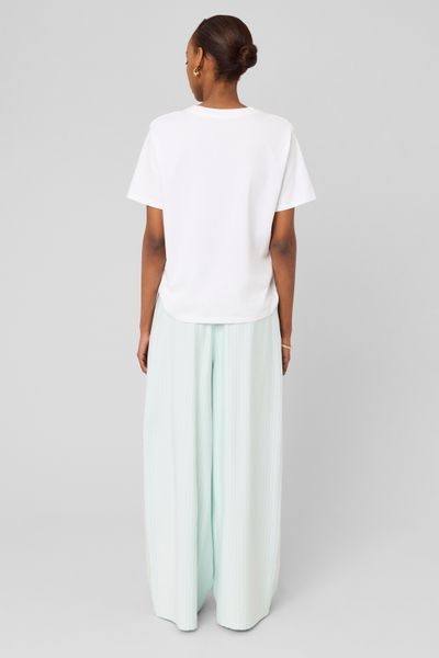 Pantalon fluide ceinture asym&eacute;trique