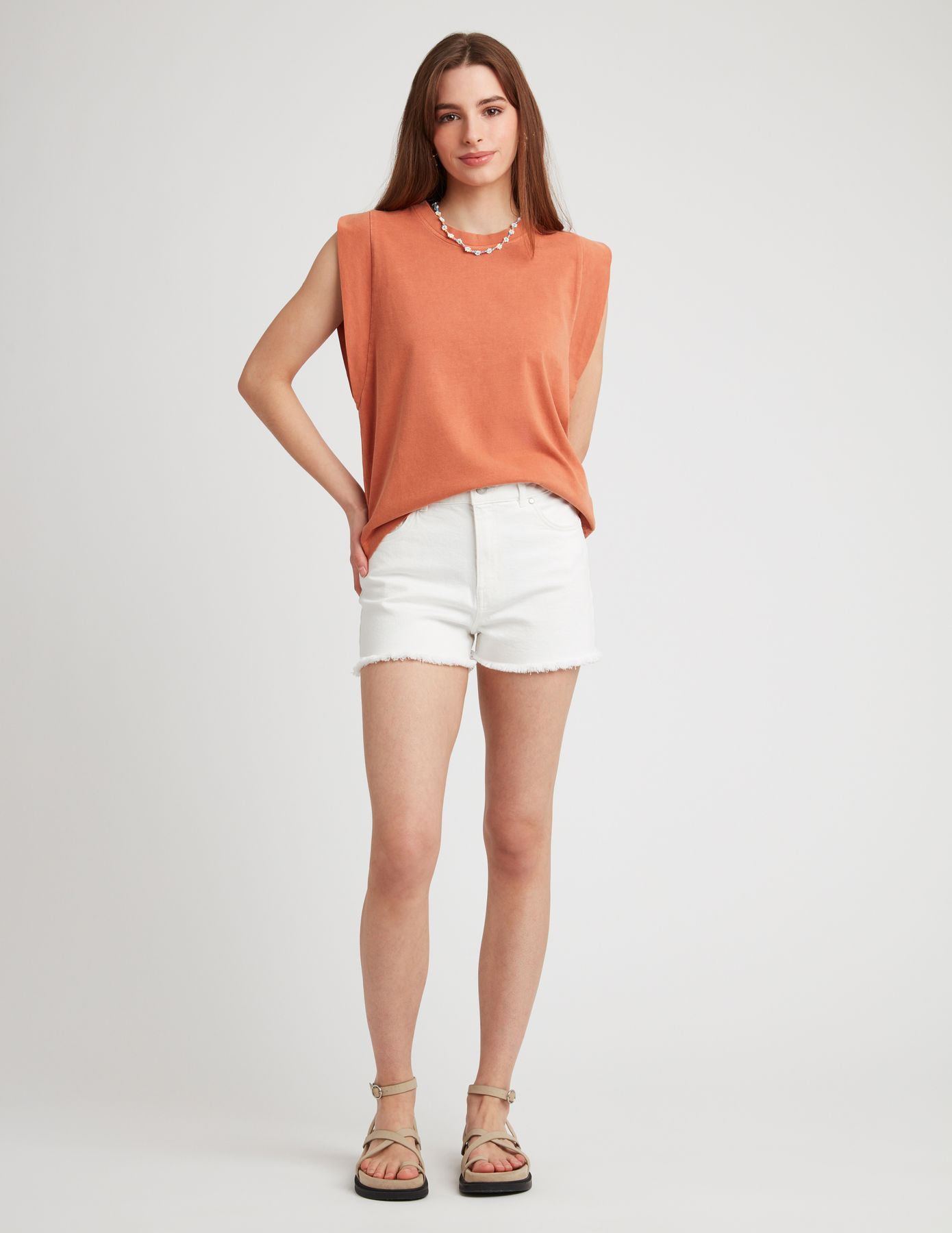 T-shirt sans manches délavé