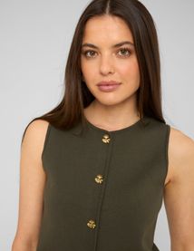 Top sans manches boutonn&eacute;