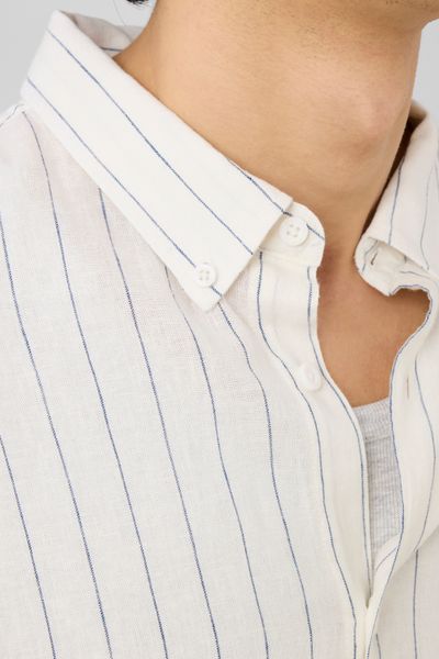 Chemise manches longues ray&eacute;e viscose lin