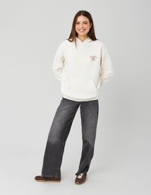 Sweat col capuche imprim&eacute; devant / dos