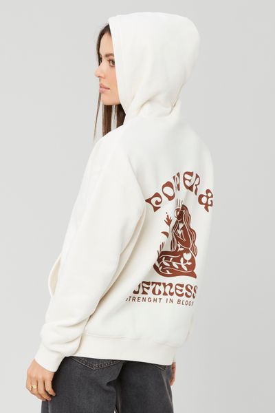 Sweat col capuche imprim&eacute; devant / dos