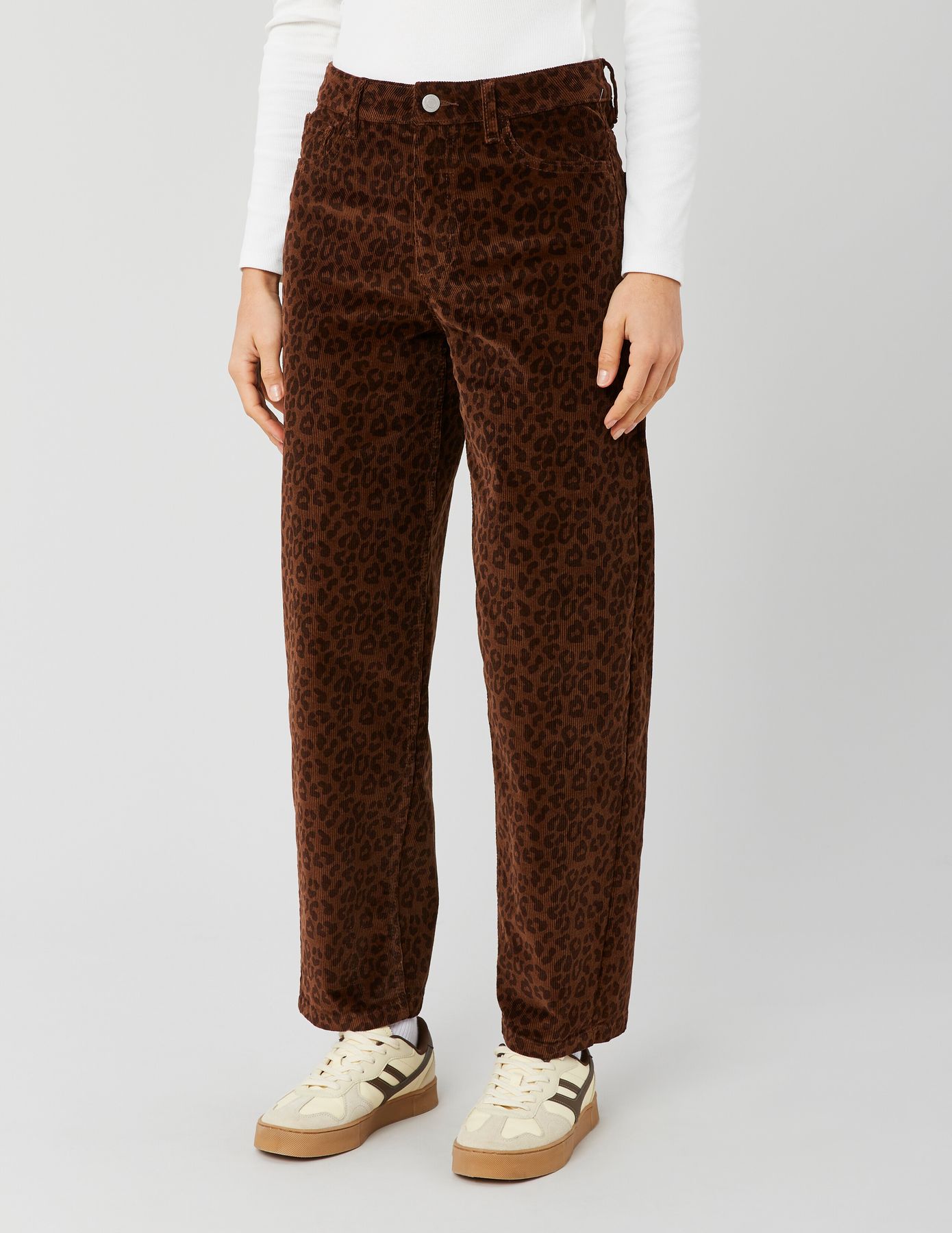 Pantalon velours l&eacute;opard